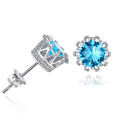 Fashion Earrings Women Fashion Jewelry Accessories 925 Sterling Silver Crystal Stud Earrings